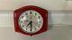 Working Vintage 1960s General Electric Red Kitchen Clock 2h14