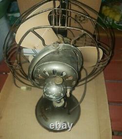 Working Vintage GE Table Top Brass/Metal General Electric Fan 12 Tall