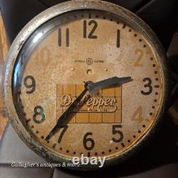 Works Vintage Dr Pepper Rare General Electric 10-2-4 advertising Clock 15 Sign