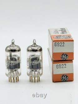 X2 NEW Vintage NOS General Electric PAIR GE 6922 ECC88 GOLD PIN Tubes i2 USA