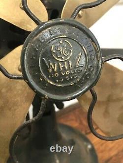 1920 Vintage Antique General Electric Whiz 9 Eventail Ge Lame En Laiton