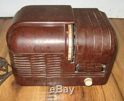 1940 Antique General Electric Ge Bakélite H-520 Travaux Rares Radio Tube 1940 Vtg