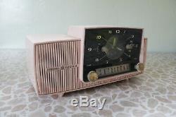 1950 Atomique Rose Ge Radio-réveil Century General Electric MID 50s Vintage Tube
