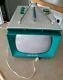 1957 General Electric Television Rare Vintage 9t002 Sarcelle Ou Turquoise Wow!
