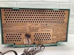 1958 Général Électrique Teal Turquoise Vintage Am Radio Rare 15r22