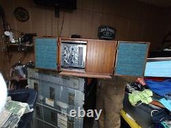 1963 Ge General Electric T-1000b Stéréo MCM Vintage Am Fm Tube Radio Fonctionne