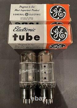 (2) Nos General Electric Fat Bouteille 6ca7 / El34 Vintage Ge Tubes