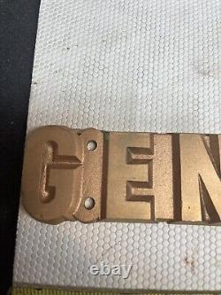 24 GE General Electric Plaque publicitaire en métal moulé en laiton/bronze, vintage