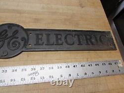 30 Vintage Plaque d'enseigne antique en fonte d'acier général Electric GE embossée