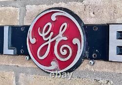 36 Ge General Electric Cast Aluminium Metal Advertising Store Plaque Vtg