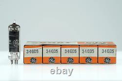 5 Vintage General Electric Ge 34gd5 7 Broches Miniature De Puissance Pentode Radio / Tv Valve