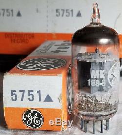 5751 Ge General Electric Nos Nib Vintage Tube Vide Manches De 5 12ax7