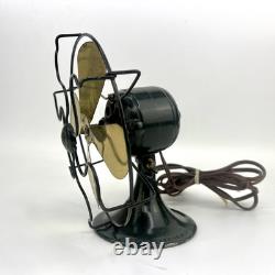 Ancien ventilateur General Electric en laiton à 4 pales des années 1920, petit personnel, fonctionne 6 GE