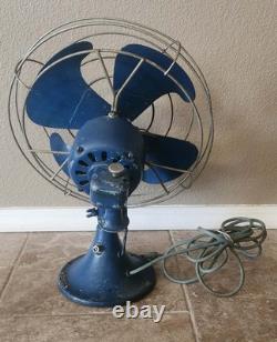 Ancien ventilateur vintage GE General Electric inclinable Vortalex de bureau 3 vitesses FM12V43 FONCTIONNE