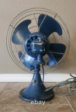 Ancien ventilateur vintage GE General Electric inclinable Vortalex de bureau 3 vitesses FM12V43 FONCTIONNE