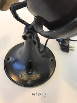 Ancien vieux ventilateur de bureau oscillant General Electric GE Whiz à 4 pales en laiton