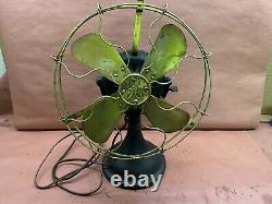 Antique 1901 12 Général Electric Brass Cage Fan en bon état d'origine