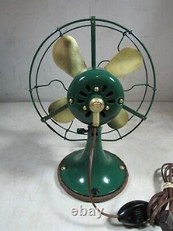 Antique 1919/1920 Ge General Electric 9 Lames En Laiton Whiz Table Fan
