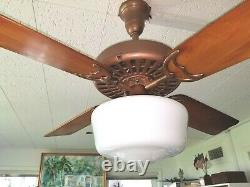 Antique 1920's Ge General Électric Ceiling Fan-rebuilt In White Brown Or Copper