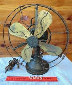 Antique Ge General Électric Fan 4 Lames Oscillant Vintage S-h50302 Travail