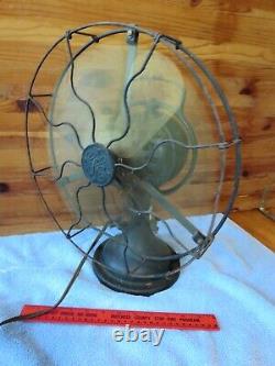 Antique Ge General Électric Fan 4 Lames Oscillant Vintage S-h50302 Travail