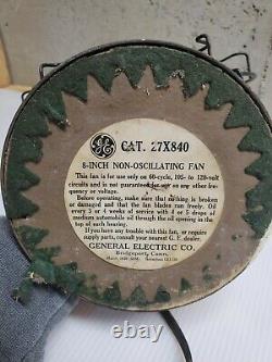 Antique General Electric 27x840 Ventilateur De Bureau Noir Comme Est
