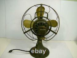Antique General Electric Ge 13 Ventilateur D'oscillation De La Lame En Laiton 272058