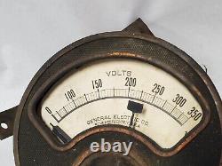 Antique General Electric Industrial Volt Meter Gauge Steam Punk Vintage Ge
