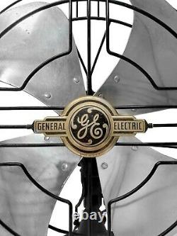 Antique General Electric Large Art Deco Vortalex Eventail Oscillant Lame De 16 Pouces
