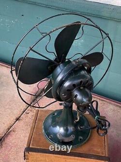 Antique Green General Electric Ge Vintage Old Fan 19x263 Petit Bureau