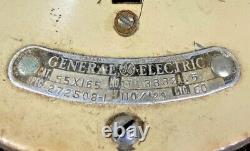 Antique Rare 9 Électrique Général Ge 55x165 Éventail D'oscillation Électrique Beige