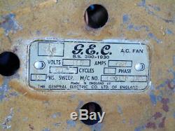 Antique Vintage 1930 Gec Brass Blades Table Fan General Electric Angleterre