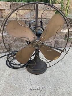 Antique Vintage Général Électrique 16 Oscillation Ventilateur Lames En Laiton Rare