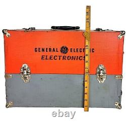 Boîte de rangement en bois pour réparateur de tubes à vide de radio et de télévision de General Electric vintage