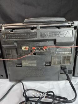 Boombox stéréo vintage General Electric portable avec lecteur cassette et CD. Fonctionne.