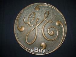 Brass General Electric Ge Vintage 1920 Emblem Plaque Nameplate 12 Diamètre