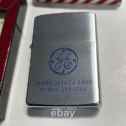 Brûleur à gaz Zippo vintage non utilisé de 1962 de General Electric Tampa Service Shop dans sa boîte