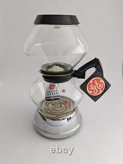 Cafetière à vide en verre Pyrex Vintage General Electric avec tige et filtre/non utilisée