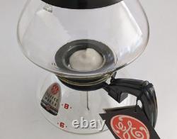 Cafetière à vide en verre Pyrex Vintage General Electric avec tige et filtre/non utilisée