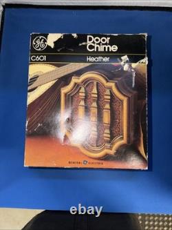 Carillon de porte General Electric vintage Heather 1976 effet grain de bois NOS