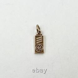 Charm Bar Vintage avec Logo GE General Electric en Or Jaune 14k (LO1005140)