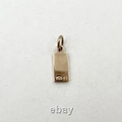 Charm Bar Vintage avec Logo GE General Electric en Or Jaune 14k (LO1005140)