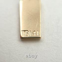 Charm Bar Vintage avec Logo GE General Electric en Or Jaune 14k (LO1005140)