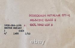 Commutateur rotatif vintage General Electric SB-1 16SB1CF11X2 neuf d’ancien stock (NOS)