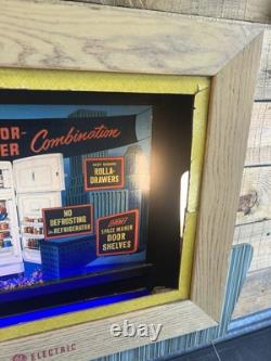 Écran publicitaire vintage General Electric pour réfrigérateurs GE