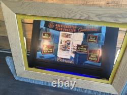 Écran publicitaire vintage General Electric pour réfrigérateurs GE