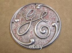 Émblem de plaque en laiton chromé Vintage Ge General Electric 5.5 Badge Logo