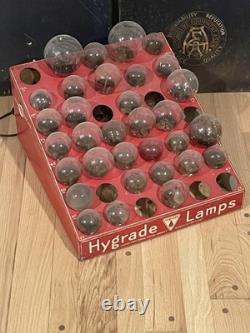 Enseigne publicitaire d’exposition de magasin General Electric pour lampes Hygrade vintage