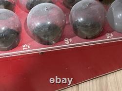 Enseigne publicitaire d’exposition de magasin General Electric pour lampes Hygrade vintage