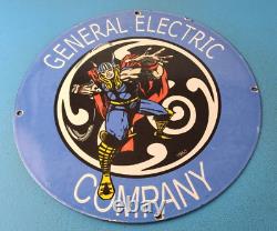 Enseigne vintage General Electric Thor Marvel Gas Auto Shop Pompe Enseigne en porcelaine